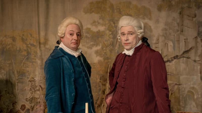 David Mitchell and Robert Webb dressed in period costumes
