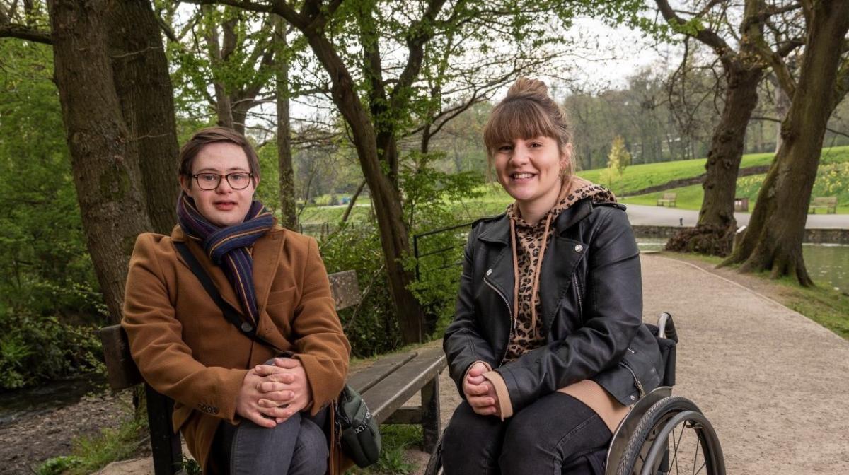 Ruben Reuter and Ruth Madeley photographed in front of a landscape