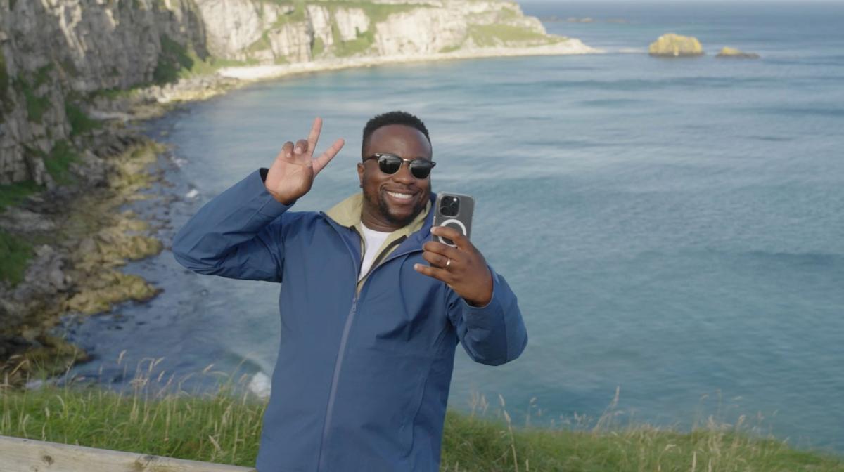 Babatunde Aléshé pictured in a clip from Channel 4's new social series with Tourism Ireland