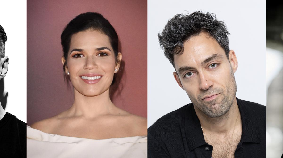 Headshots of Paddy Considine, America Ferrera, Alex Hassell and Kit Harington