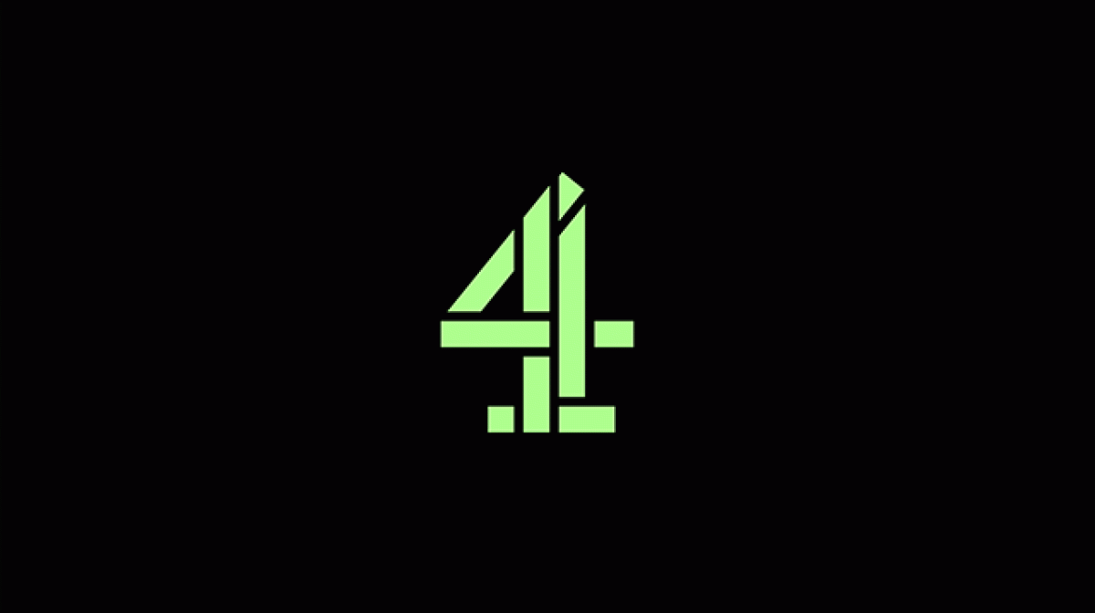Channel 4 green logo on black background