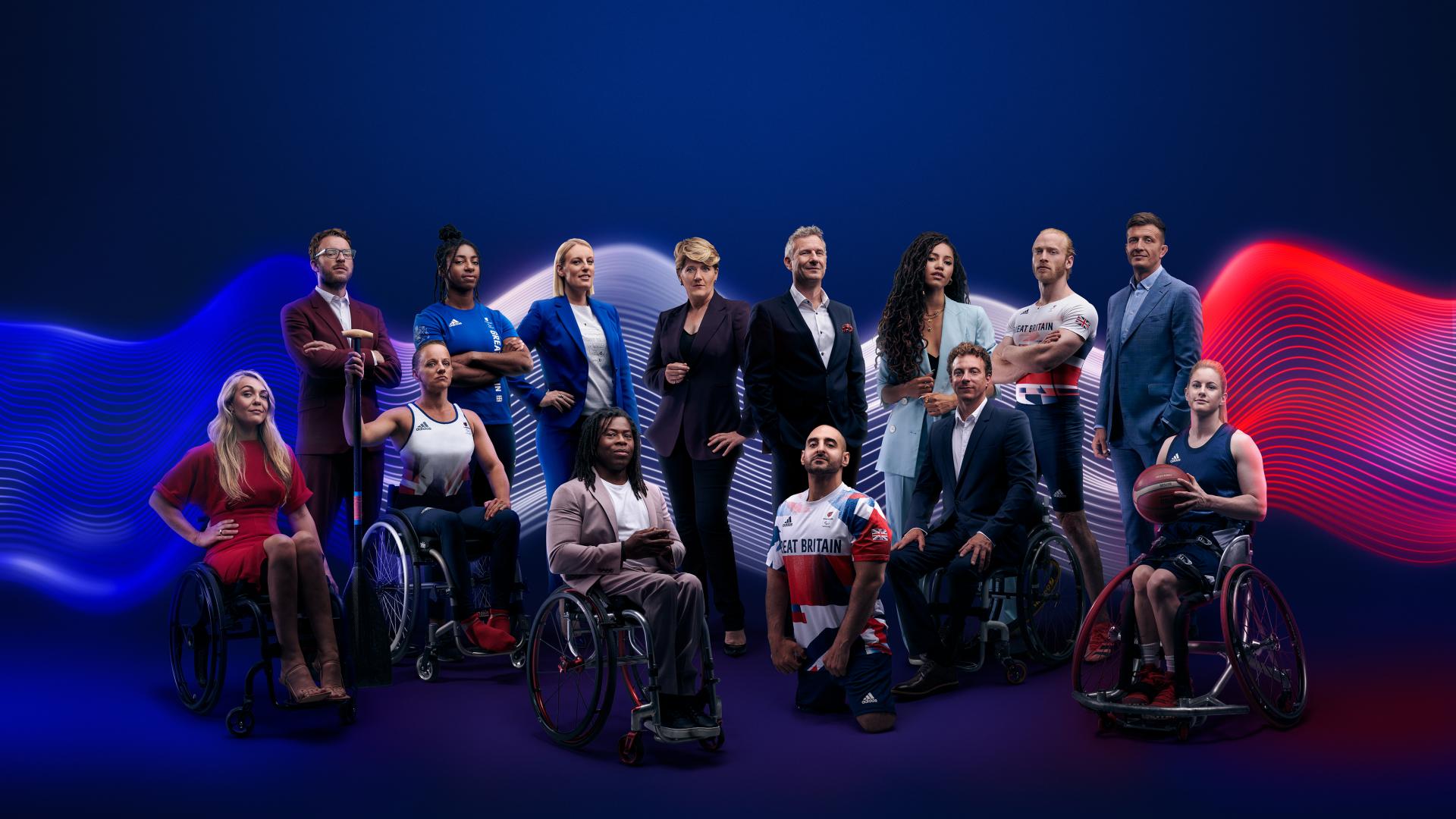 Group promotional image of the presenters and athletes from the Tokyo 2020 Paralympic Games