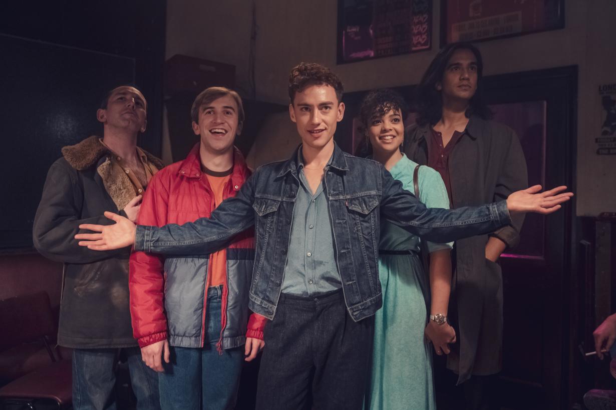 It's a Sin promotional image of the cast fronted by Olly Alexander 